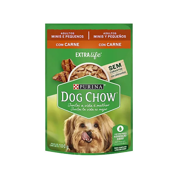 Dog Chow Sachê Carne Arroz 100g para Cães Cx 15 Unid