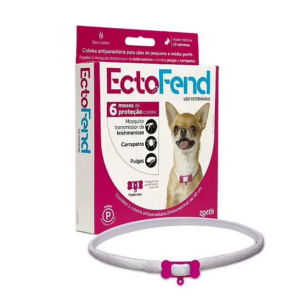 ECTOFEND COLEIRA P 48CM ROSA