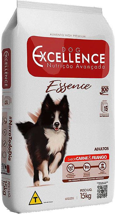Ração Seca Dog Excellence Essence Carne e Frango para Cães 15 kg