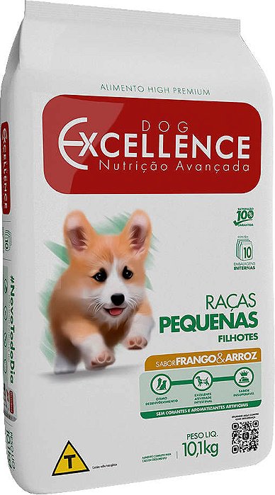 Ração Seca Dog Excellence Frango e Arroz para Cães Filhotes Raças Pequenas 10kg