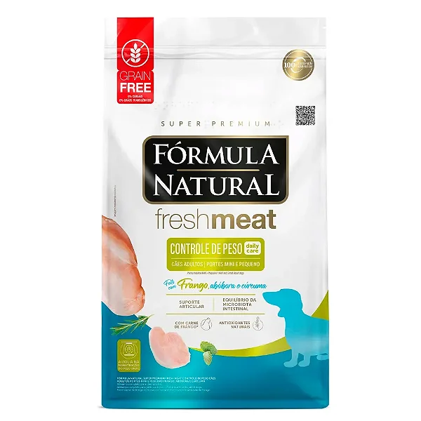 Ração Fórmula Natural Fresh Meat Controle de Peso Cães Mini e Pequeno Frango