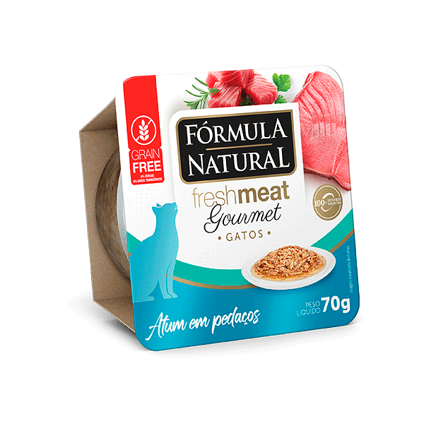 Ração Úmida Fórmula Natural Fresh Meat Gourmet Gatos Adultos Atum em Pedaços 70 g