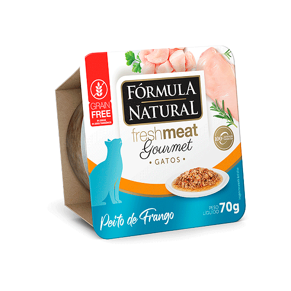 Ração Úmida Fórmula Natural Fresh Meat Gourmet Gatos Adultos Peito de Frango 70 g
