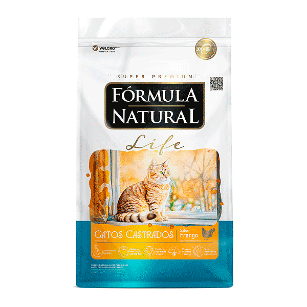 Ração Fórmula Natural Life Gatos Castrados Frango