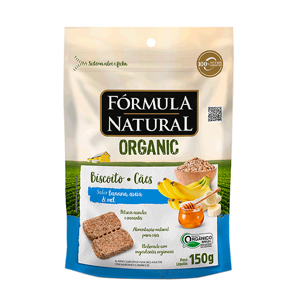 Biscoito Fórmula Natural Organic Cães Adultos Banana 150 g