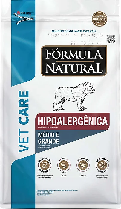 Ração Seca Fórmula Natural Vet Care Hipoalergênica para Cães de Porte Médio e Grande