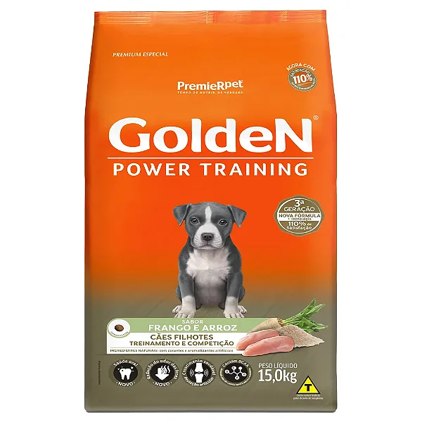 Ração Golden Power Training Filhotes Frango e Arroz 15 kg