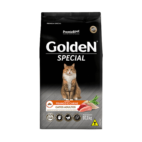 Ração Golden Special Gatos Adultos Frango e Carne