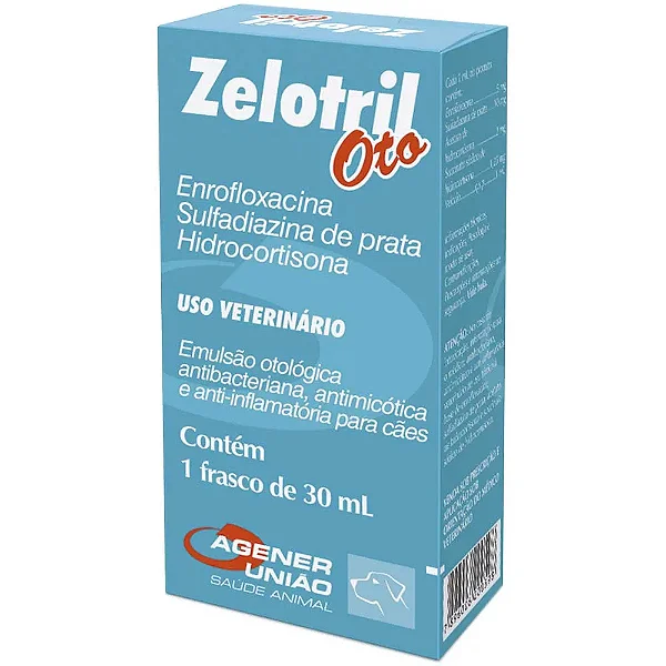 Zelotril Oto Emulsão Otológica para Cães 30ml