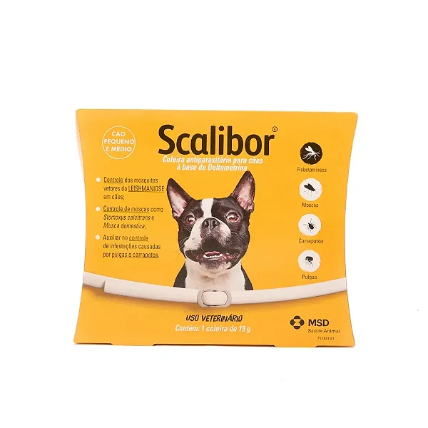 Coleira Antiparasitária Scalibor Cães Pequenos e Médios 48 cm