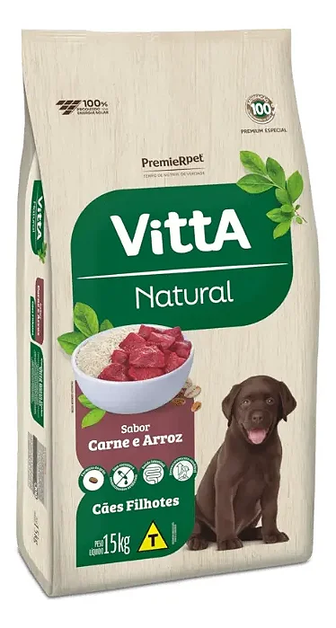 Premier Vitta Natural Ração para Cães Filhotes carne 15 kg