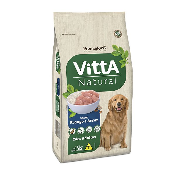 Ração Premier Vitta Natural Frango e Arroz 15kg