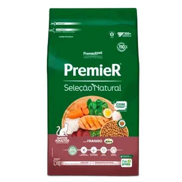 Ração Premier Seleção Natural Gatos Adultos 1,5kg