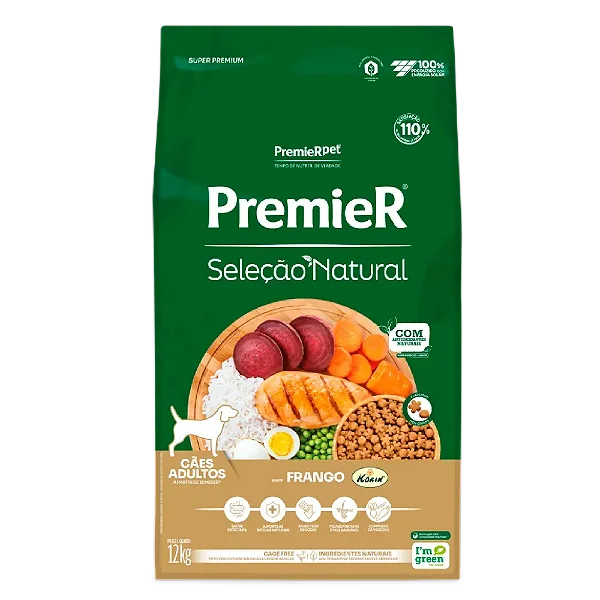 Ração Premier Seleção Natural Cães Adultos 12kg