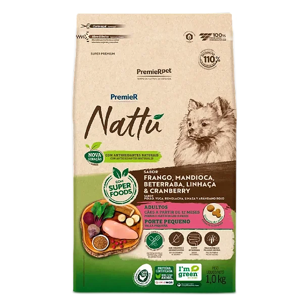 Ração Premier Nattu Pequeno Porte Mandioca
