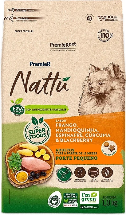 Premier Nattu Ração para Cães Pequeno Porte 1kg
