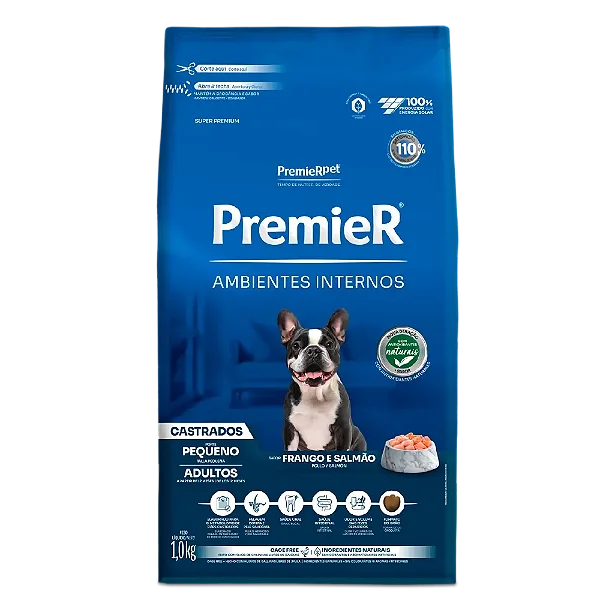 Premier Ração Ambientes Internos Cães Castrados