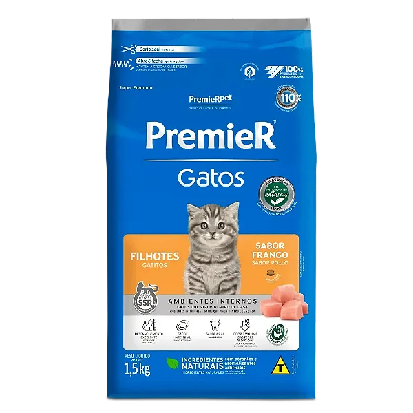 Ração Premier Gatos Filhotes Frango 1,5kg