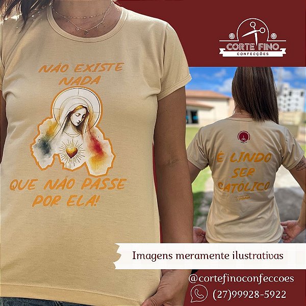 CAMISA EM MALHA PV ANTIPILLING - COR AREIA (EDIÇÃO É LINDO SER CATÓLICO)
