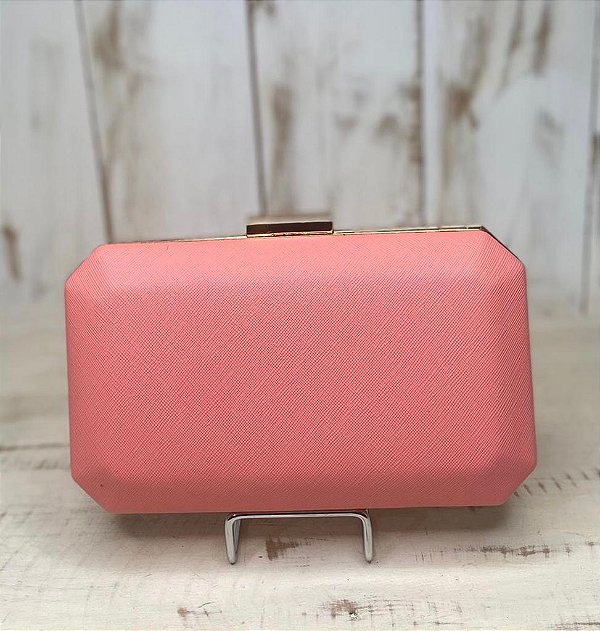 CLUTCH BORDAS DOURADAS ROSA