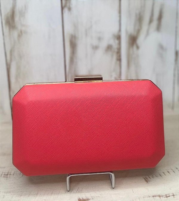 CLUTCH BORDAS DOURADAS CORAL