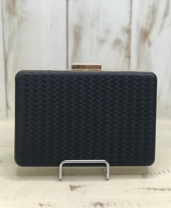 CLUTCH BORDA DOURADA PRETA