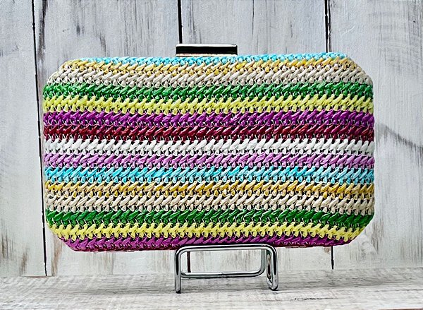 CLUTCH OCTAGONAL ENTRELAÇADA COLORIDA