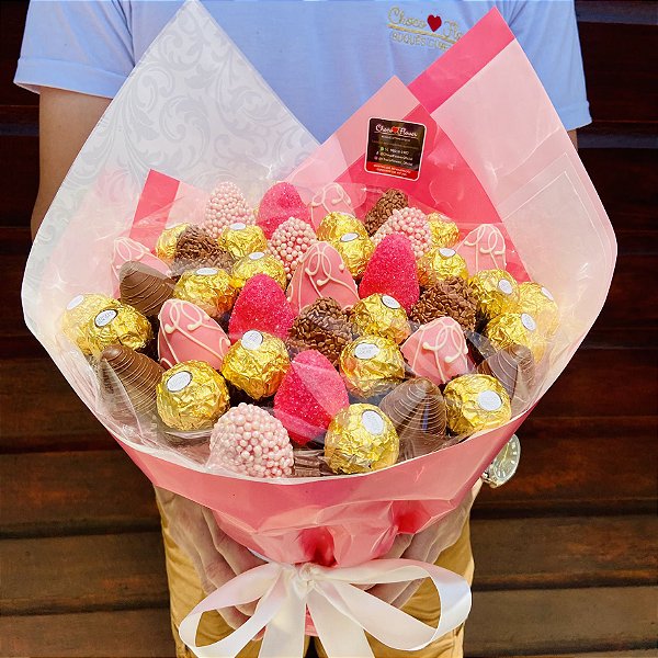 Buquê Pink Gold - Choco Flower | Buquês Flores de Chocolate