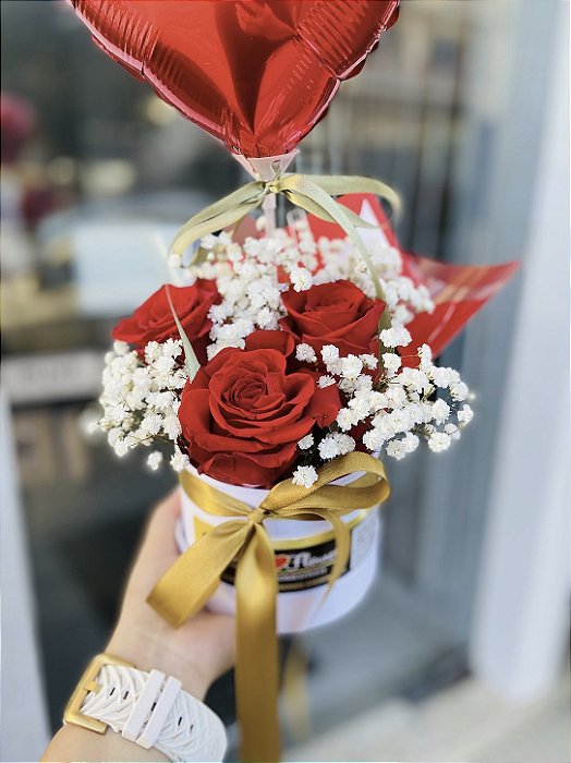 Box Luxo 3 Rosas Vermelho