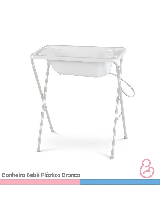 Banheira Bebê Plástica Branca - SUPORTE VENDIDO SEPARADAMENTE - Galzerano