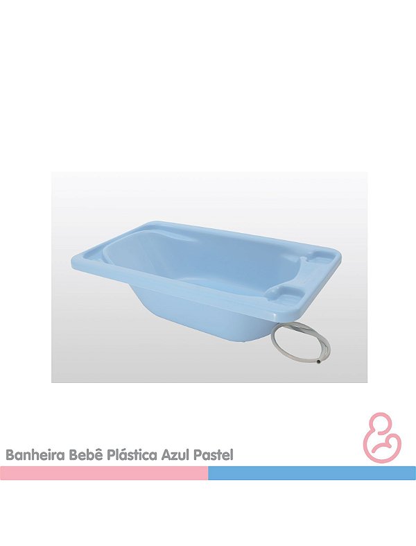 Banheira Bebê Plástica Azul - SUPORTE VENDIDO SEPARADAMENTE - Galzerano