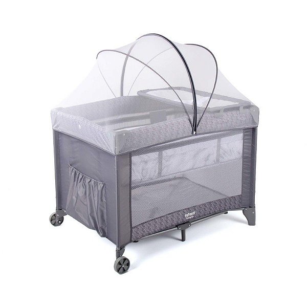 Berço Portátil Sereno Grey Hail - Infanti