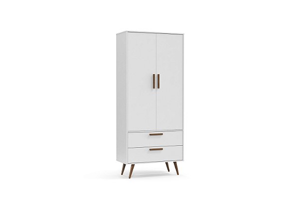 Roupeiro Retrô 02 Portas Branco Soft EcoWood - Matic