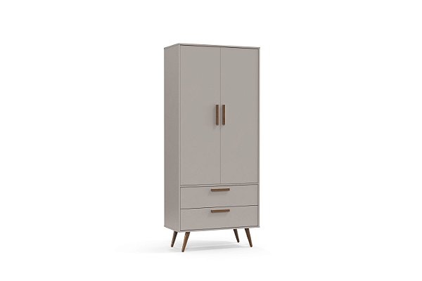 Roupeiro Retrô 02 Portas Cinza EcoWood - Matic