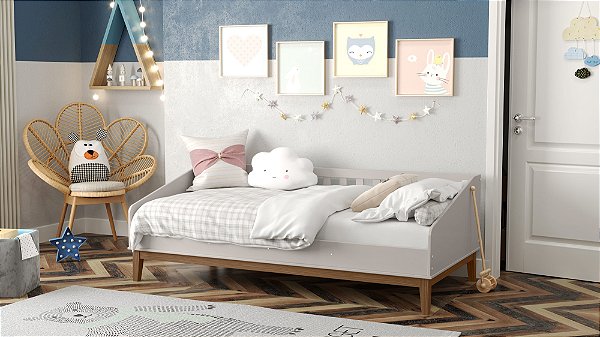 cama babá nature cinza ecowood - matic