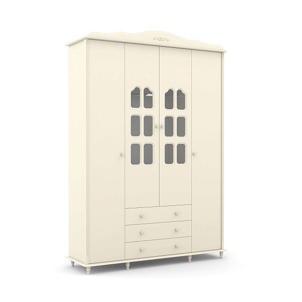 roupeiro provence 04 portas off white - matic