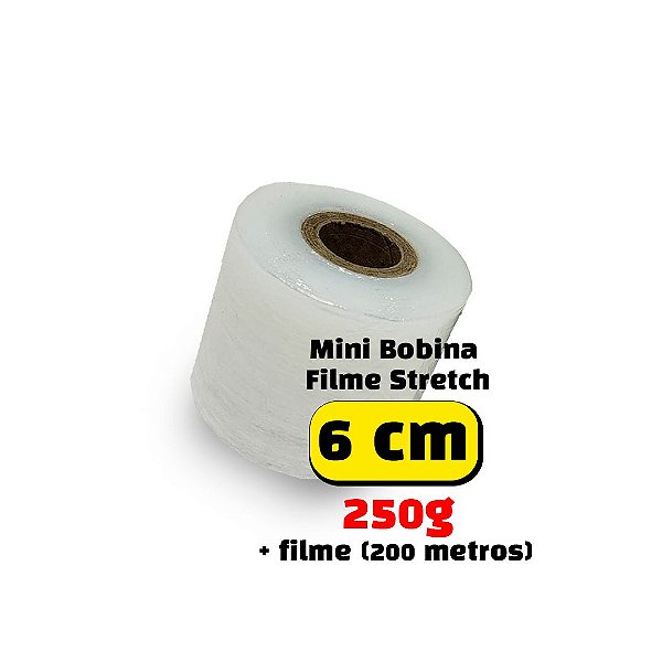 Bobina Filme Stretch - Cristal - 60mm (6cm) - Pct c/ 4 (1Kg)