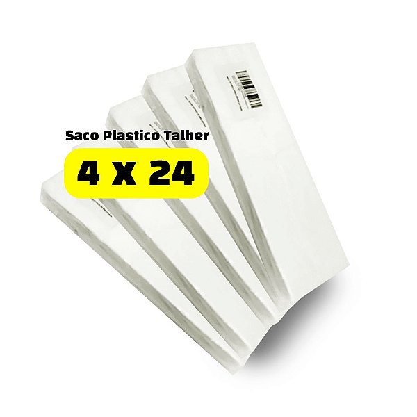 Saco Plastico PEAD P/ Talher - 4x24 - 5.000 unid