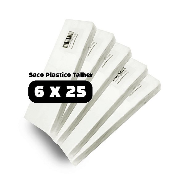 Saco Plastico PEAD P/ Talher - 6x25 - 5.000 unid