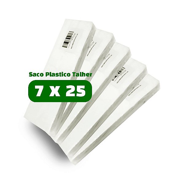 Saco Plastico PEAD P/ Talher - 7x25 - 5.000 unid