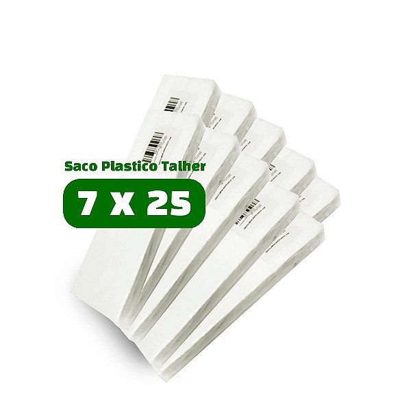 Saco Plastico PEAD P/ Talher - 7x25 - 10.000 unid