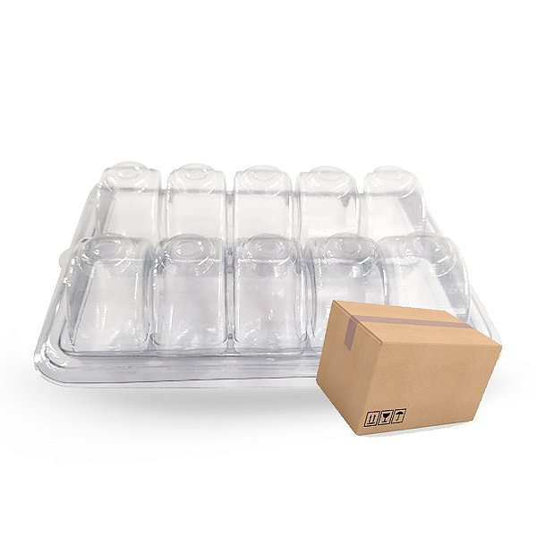 Embalagem Blister para Macarons 10 Cavidades (SEM TRAVA) - Praticpack - Cx 100 Unid.