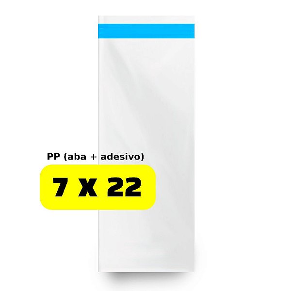 Saco Plastico PP - Brilho - Aba+Adesivo 7x22+3 - 5.000 Unid