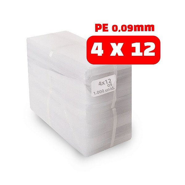 Saco Plastico PEBD - 4x12x0,09 - 1.000 Unid.