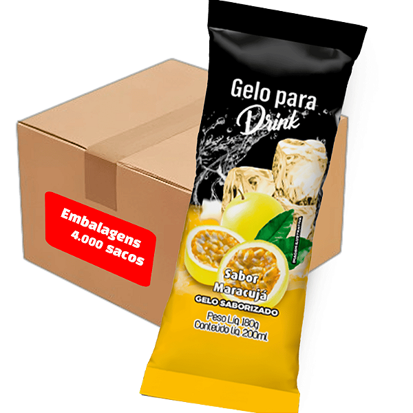 Saco BOPP Pérola - 8,5x21 - MARACUJÁ - 20 Pct (4.000 sacos) - CX FECHADA