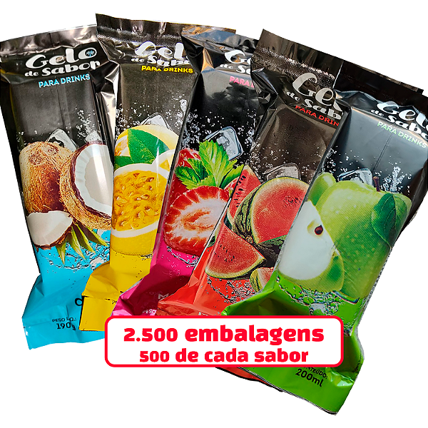 Saco BOPP Metalizado 9x21 - Embalagem para Gelo Saborizado - Kit 10 Pct (2.500 sacos)