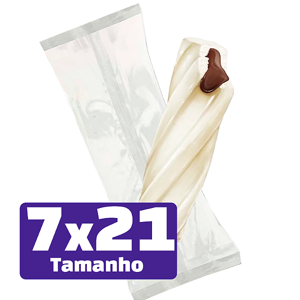 Saco Externo BOPP 7x21 - TRANSPARENTE - Geladinho / Picolé / Ituzinho - 12 Pacotes (4.800 sacos) Cx Fechada