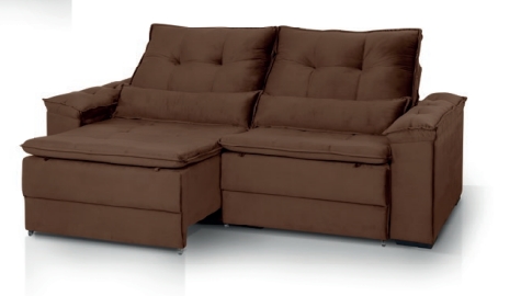 Sofá Versato  Retrátil Reclinável 2 Assentos. Cor Marrom: Seriedade, Natureza e sofisticação