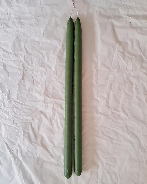 PAR DE VELAS RAINHAS LISAS VERDE