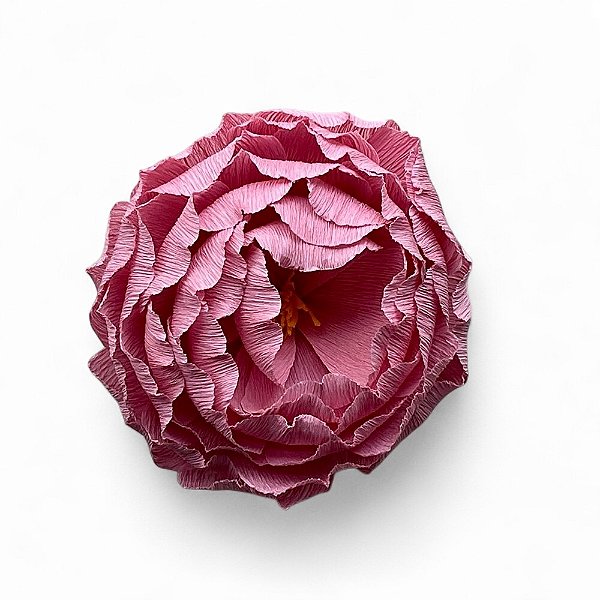 FLOR DE MESA EM PAPEL CREPOM PEONIA ROSA CLARO KUMI